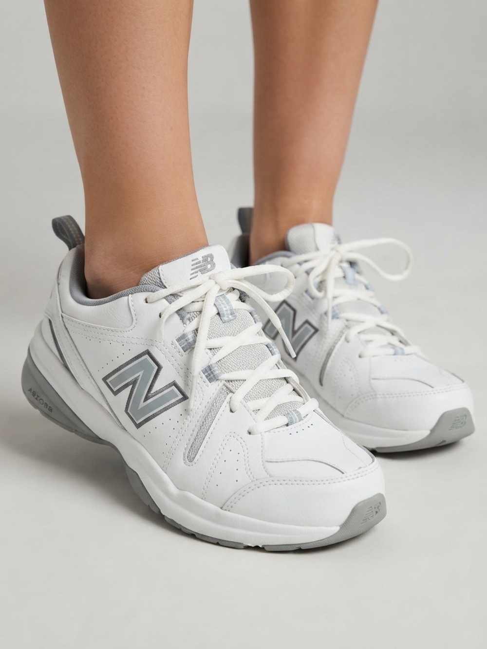 New Balance Women's 608 V5 White & Gray Walking Sneakers